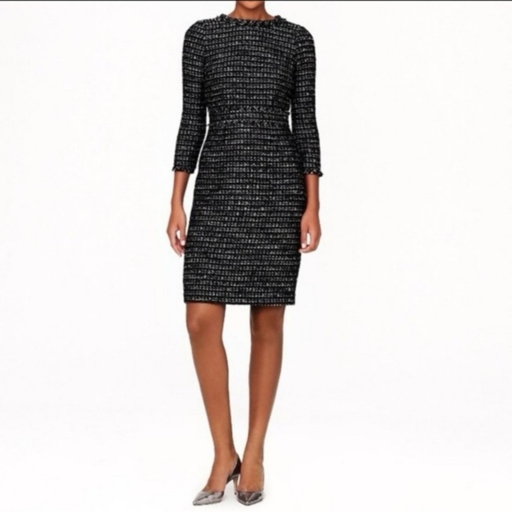 J. Crew Collection Black Label Tweed Career Dress Size 8
